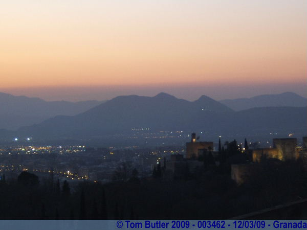 Photo ID: 003462, Sunset over the mountains, Granada, Spain