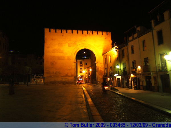 Photo ID: 003465, The Arco de Elvira at night, Granada, Spain