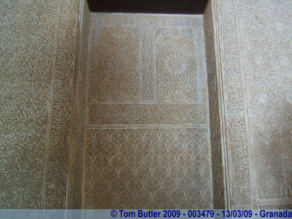 Photo ID: 003479, Fine carved walls in the Oratorio, Granada, Spain