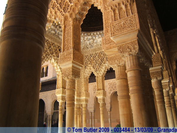 Photo ID: 003484, Pillars in the Patio de los Leones, Granada, Spain