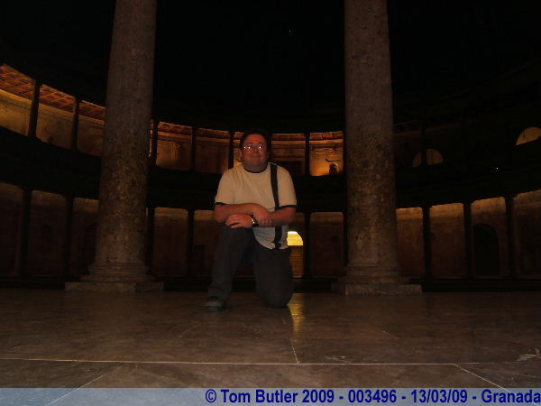 Photo ID: 003496, Inside the Palacio de Carlos V at night, Granada, Spain