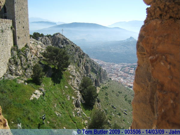 Photo ID: 003506, Looking down towards the Cross from the Castle, Jan, Spain