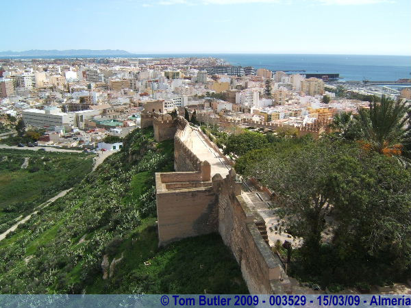 Photo ID: 003529, Looking down on the Alcazaba from one of the towers, Almera, Spain