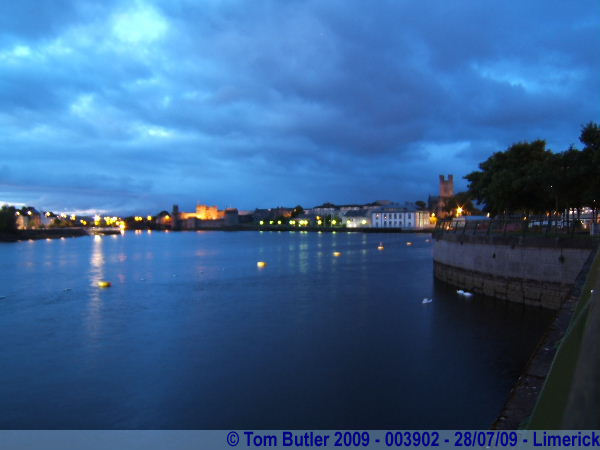 Photo ID: 003902, Looking along the Shannon at night, Limerick, Ireland