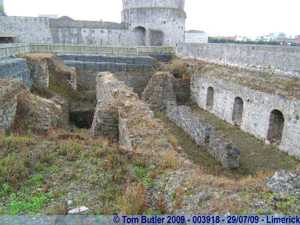 Photo ID: 003918, Ruins of former buildings underneath the castle courtyard, Limerick, Ireland