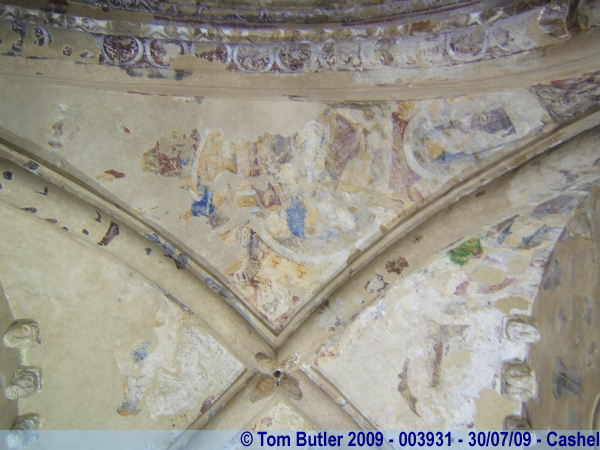 Photo ID: 003931, Frescos inside the chapel on the rock, Cashel, Ireland