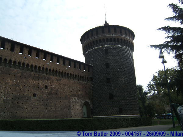 Photo ID: 004167, One of the round towers of the outer courtyard, Milan, Italy