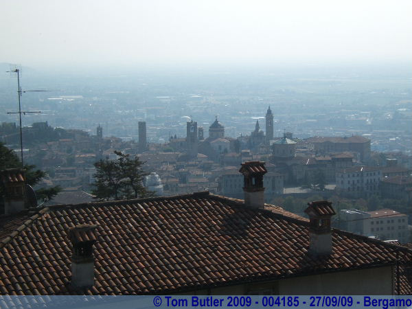 Photo ID: 004185, Looking down on the Citt Alta from the ruins of the castle, Bergamo, Italy