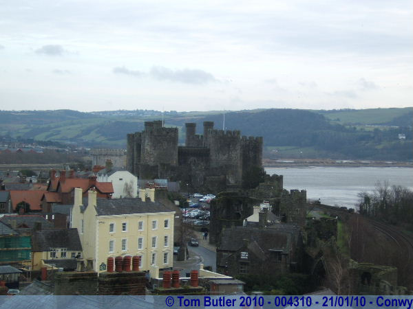 Photo ID: 004310, Looking back at the castle from the town walls, Conwy, Wales