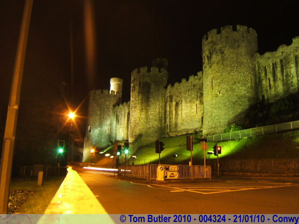 Photo ID: 004324, The outer defences of Conwy castle at night, Conwy, Wales