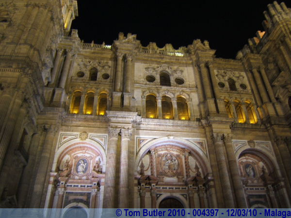 Photo ID: 004397, The front Faade of the cathedral, Malaga, Spain