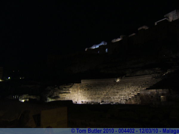 Photo ID: 004402, The Roman Theatre at night, Malaga, Spain