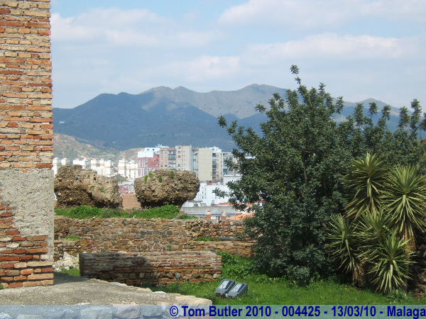 Photo ID: 004425, In the gardens of the Alcazaba, looking towards the mountains, Malaga, Spain