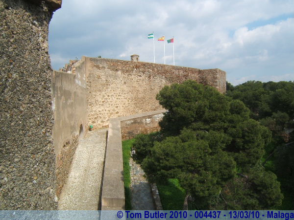 Photo ID: 004437, Looking along the walls of the Gibralfaro, Malaga, Spain