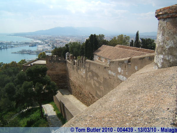 Photo ID: 004439, Looking along the walls of the Gibralfaro, Malaga, Spain