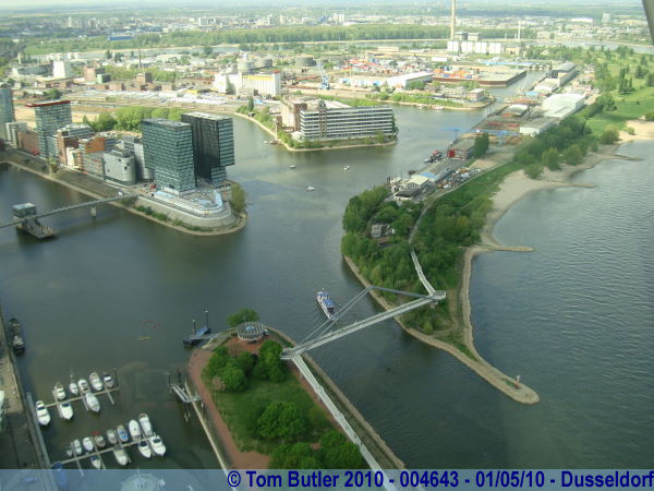 Photo ID: 004643, Looking down on the Media Harbour from the Rheinturm, Dusseldorf, Germany