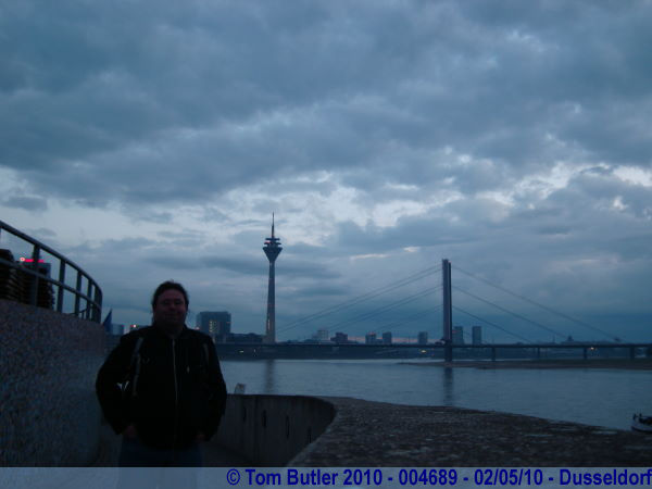 Photo ID: 004689, On the banks of the Rhien at dusk, Dusseldorf, Germany