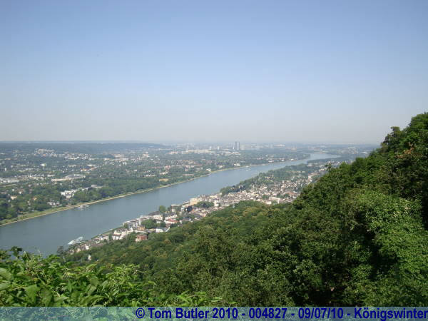 Photo ID: 004827, Looking back towards Bonn from the top of Drachenfels, Knigswinter, Germany