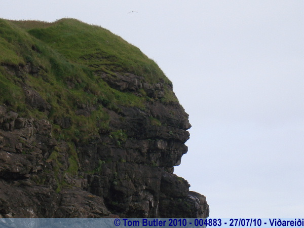 Photo ID: 004883, A face in the rocks at Viareii harbour, Viareii, Faroe Islands