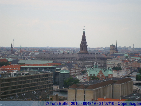 Photo ID: 004949, Looking across to the Christiansborg Slot from the Spire of Vor Frelsers Kirke, Copenhagen, Denmark