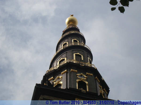Photo ID: 004953, The spire, and spiral staircase of Vor Frelsers Kirke, Copenhagen, Denmark
