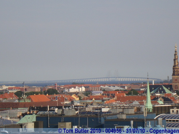 Photo ID: 004956, The resunds bridge seen from the top of the Rundetrn, Copenhagen, Denmark