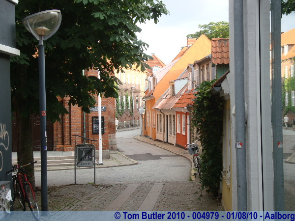 Photo ID: 004979, Looking down a lane by the Vor Frue Kirke, Aalborg, Denmark