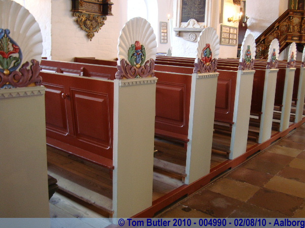 Photo ID: 004990, The pews in the cathedral, Aalborg, Denmark