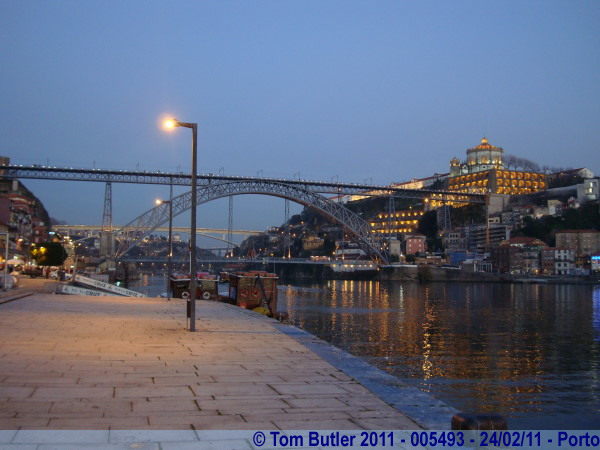 Photo ID: 005493, The Ribeira at dusk, Porto, Portugal