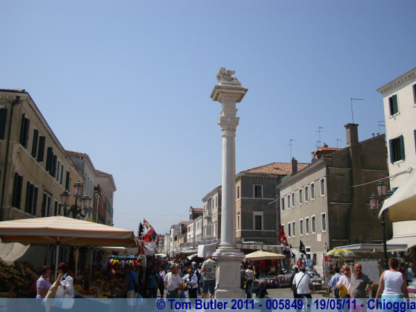 Photo ID: 005849, The Lion of St Mark in the harbour square, Chioggia, Italy