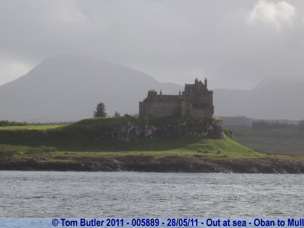 Photo ID: 005889, Duart castle seen from the ferry, Out at sea - Oban to Mull, Scotland