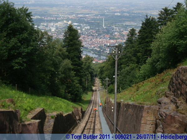 Photo ID: 006021, Looking down the funicular railway, Heidelberg, Germany
