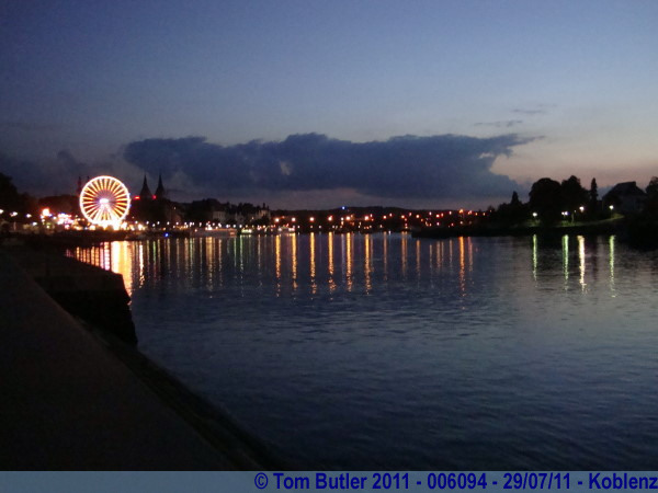 Photo ID: 006094, Looking down the Mosel at dusk, Koblenz, Germany