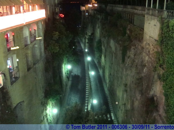 Photo ID: 006306, Looking down on the road to the harbour from Tasso square, Sorrento, Italy