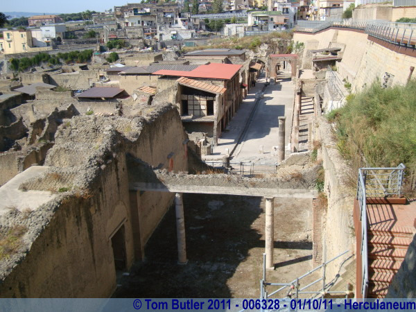 Photo ID: 006328, Looking down on the town, Herculaneum, Italy