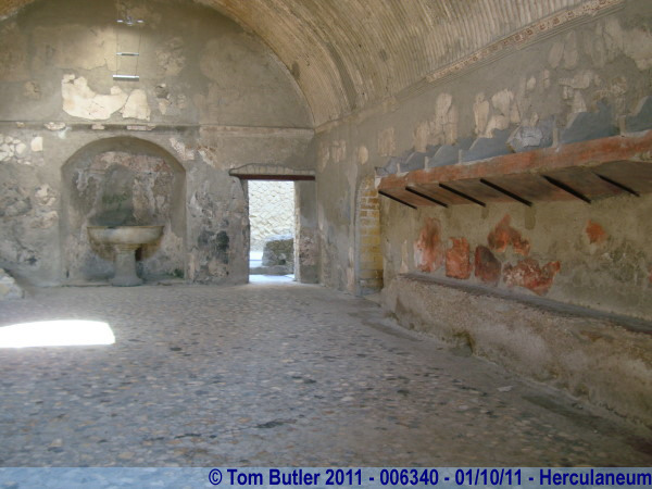 Photo ID: 006340, The men's changing room for the baths, Herculaneum, Italy