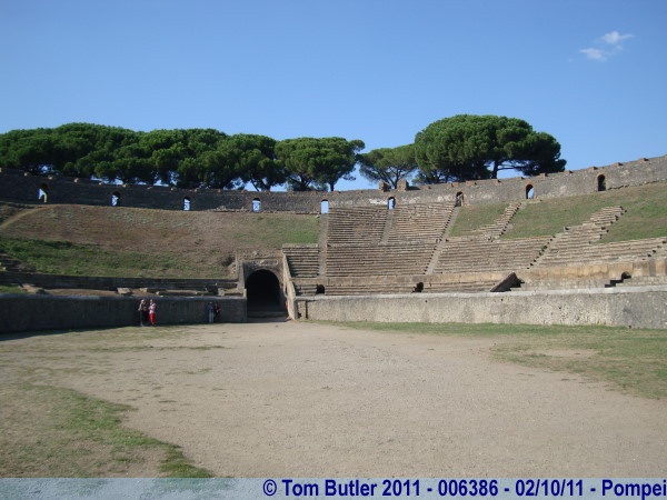 Photo ID: 006386, Standing in the arena of the Amphitheatre, Pompei, Italy