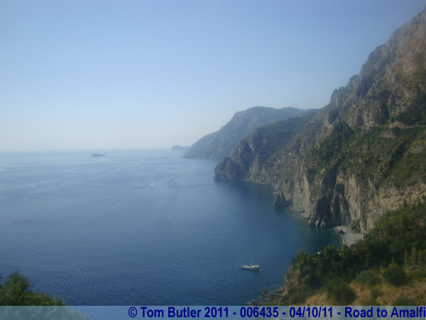 Photo ID: 006435, Looking along the Amalfi coastline, Road to Amalfi, Italy