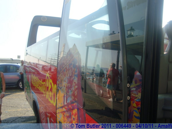 Photo ID: 006449, An open top minibus, Amalfi, Italy