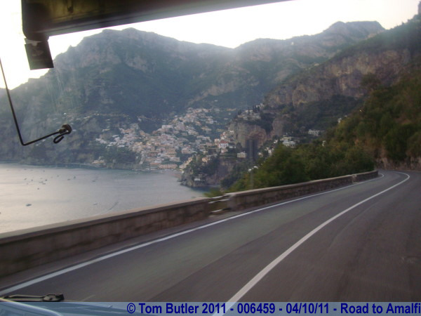 Photo ID: 006459, Approaching Positano in the dusk, Road to Amalfi, Italy