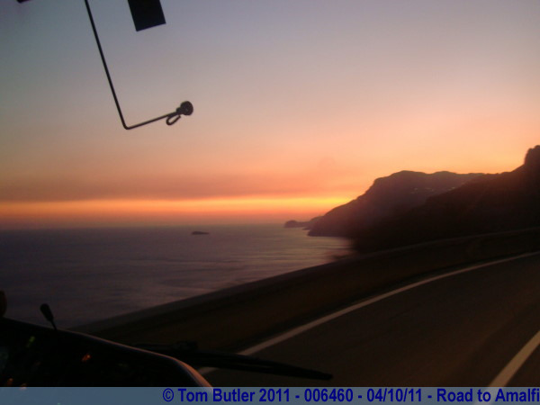 Photo ID: 006460, The dying light of day on the Amalfi Coast, Road to Amalfi, Italy