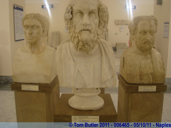 Photo ID: 006465, Homer and two other philosophers, Naples, Italy