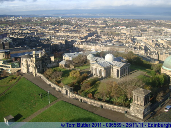 Photo ID: 006569, Looking down on the Observatory from the top of Nelson's Monument, Edinburgh, Scotland