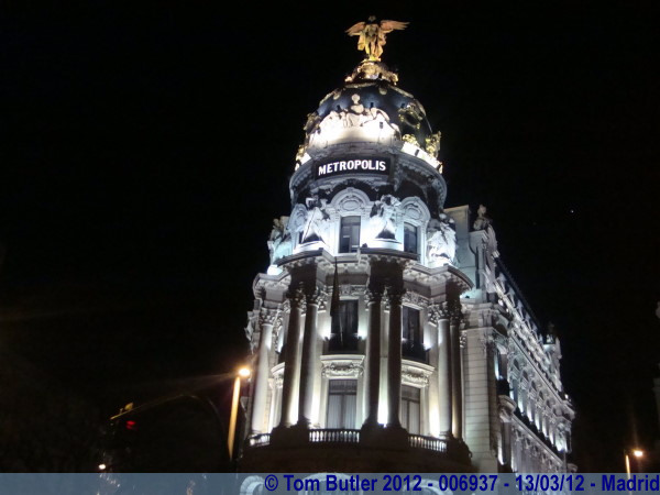 Photo ID: 006937, The Metropolis building at the top of Gran Via, Madrid, Spain