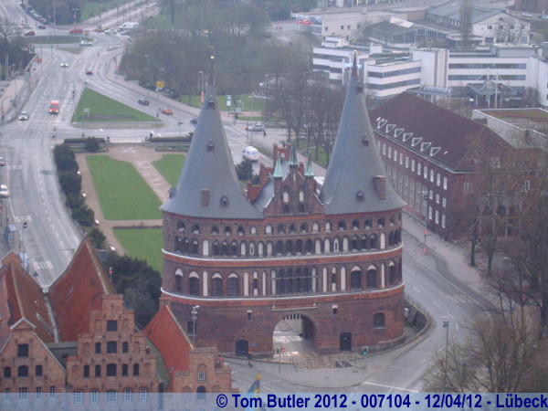 Photo ID: 007104, Looking down on the Holstentor, Lbeck, Germany