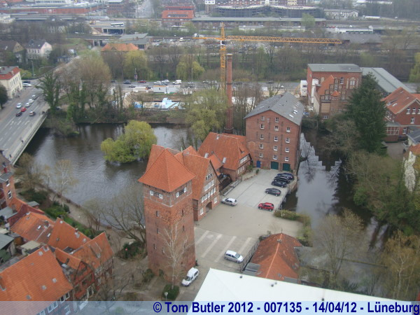 Photo ID: 007135, Looking down on the Mill by the Wasserturm, Lneburg, Germany