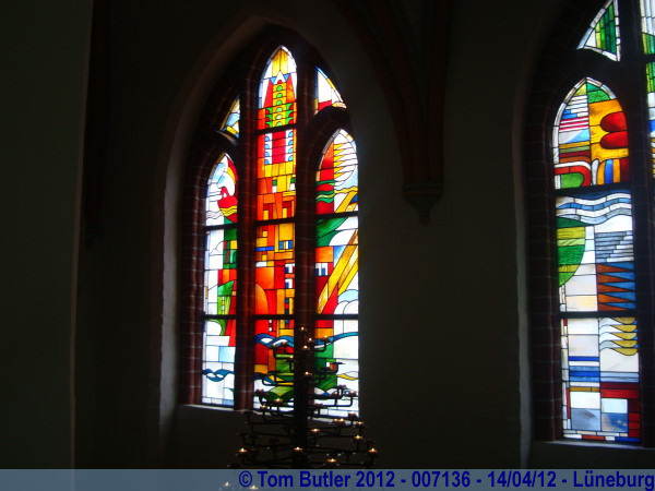 Photo ID: 007136, Modern Stained Glass inside the Sankt Johanniskirche, Lneburg, Germany
