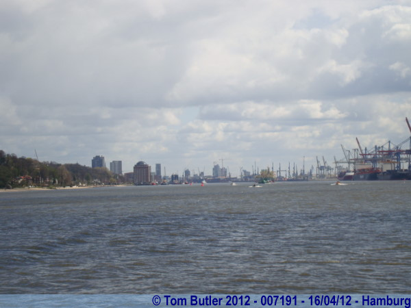 Photo ID: 007191, Looking back down the Elbe to the centre of Hamburg, Hamburg, Germany
