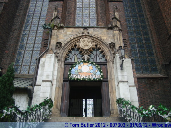 Photo ID: 007303, The entrance to Holy Cross church, Wroclaw, Poland