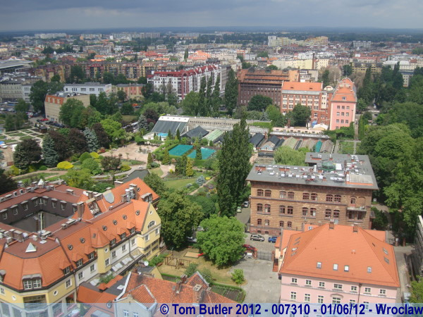 Photo ID: 007310, The Botanical Gardens seen from the top of the cathedral, Wroclaw, Poland